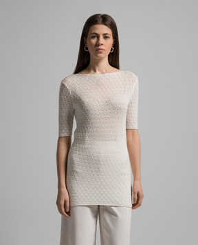Toteme White openwork T-shirt 242WRT2837YA0040