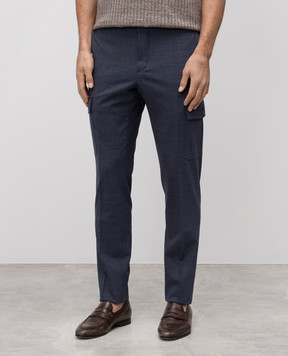 Incotex Blue wool cargo pants 1T008190441