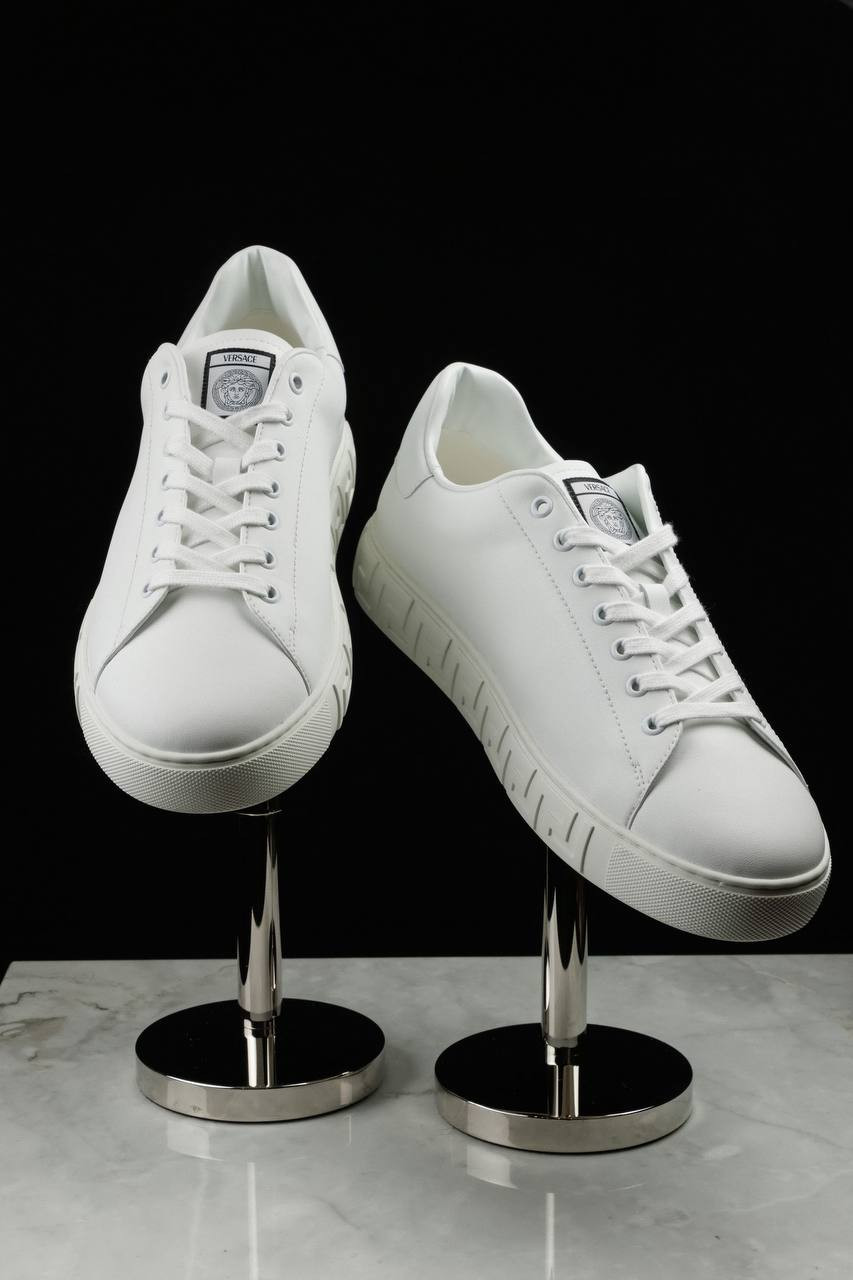 

White Greca sneakers with logo Versace