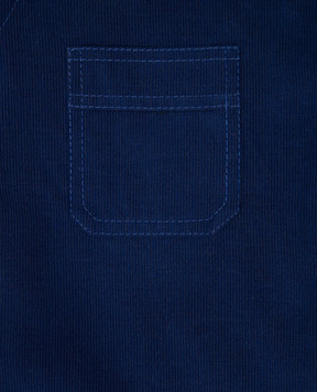 Stefano Ricci Children's blue corduroy shirt with logo YC004159S1804