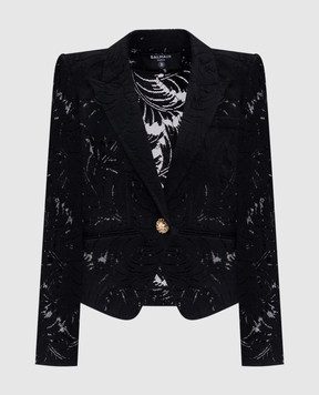 Balmain Black lace jacket FF1SG230CG08