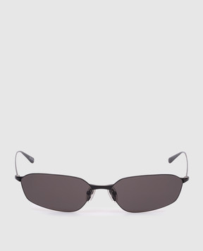Balenciaga Black Invisible Oval Sunglasses 812822T0005