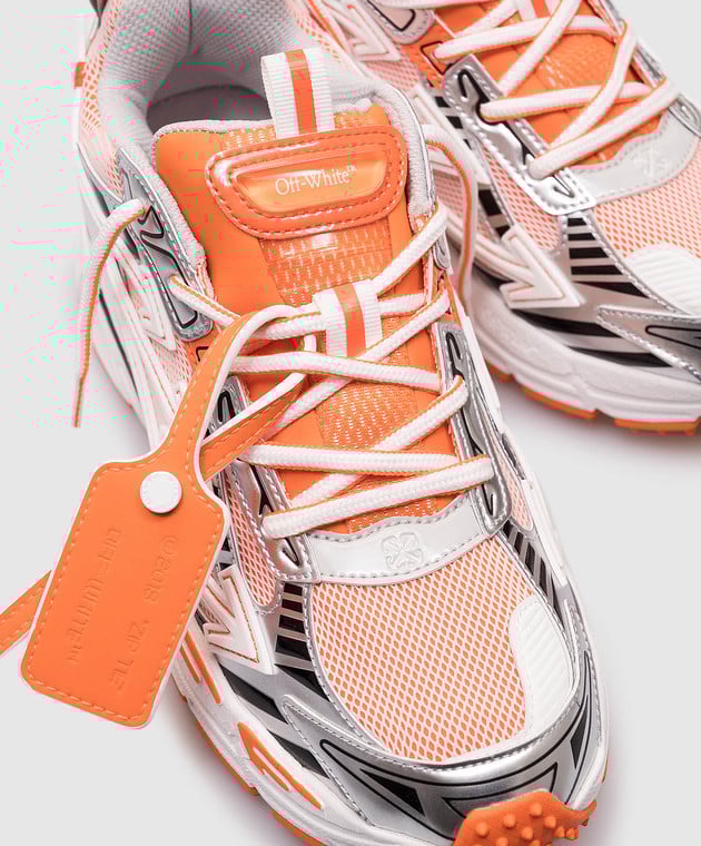 orange and white off white sneakers