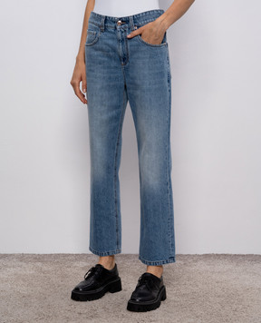 Brunello Cucinelli Blue jeans with logo patch MA095P5758