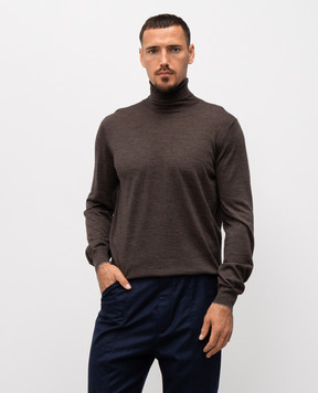 Brunello Cucinelli Brown wool and cashmere turtleneck M2400103