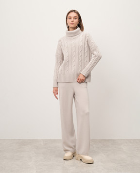 Simonetta Ravizza Gray sweater MALAGA made of cashmere F04KN73T68TR