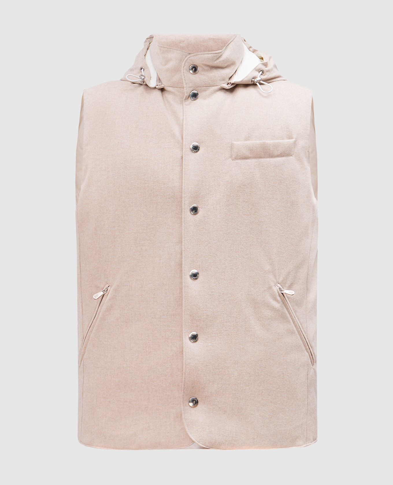 

Beige down vest made of wool Brunello Cucinelli