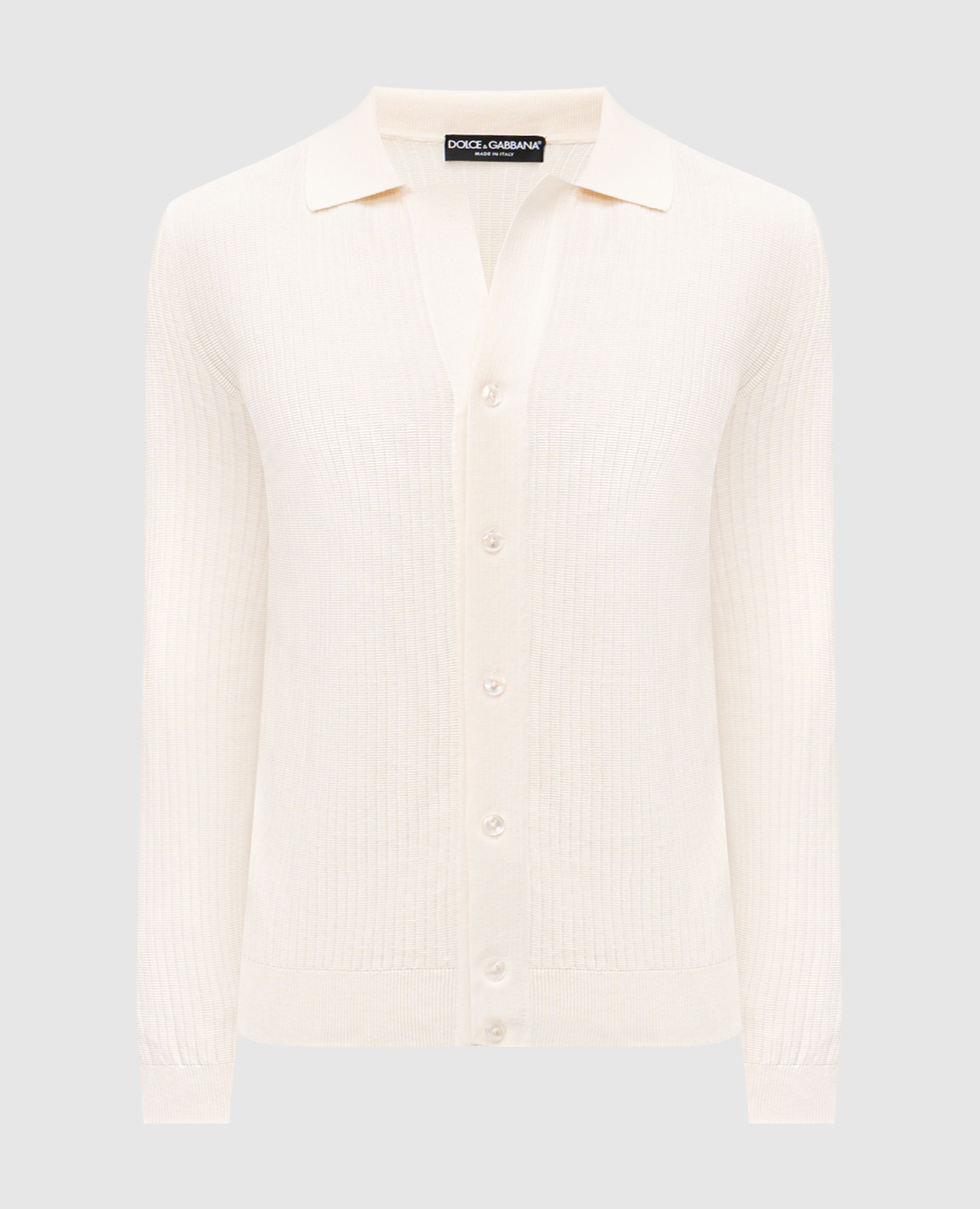 Beige cardigan with woven pattern Dolce&Gabbana