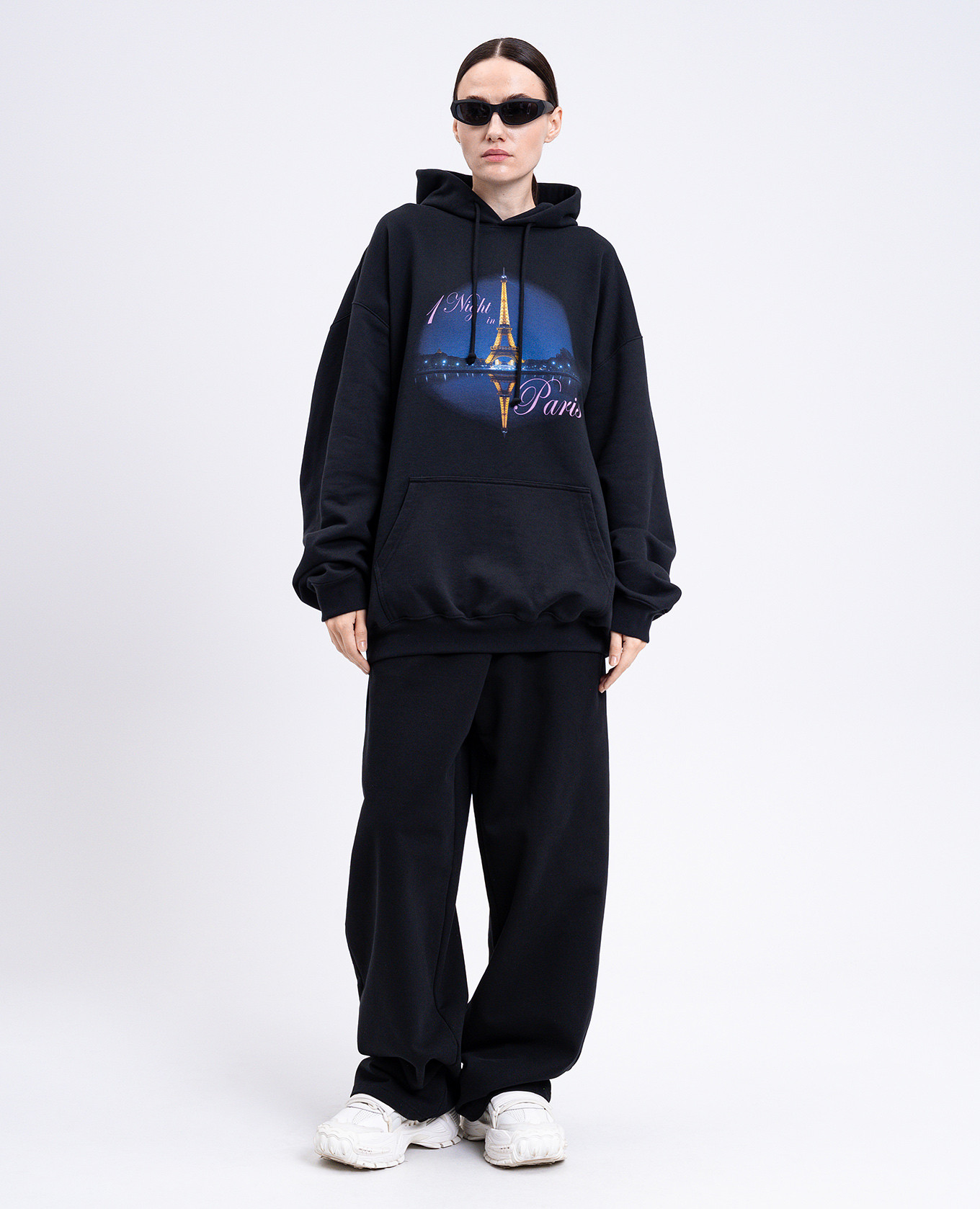 

Black hoodie with branded print Vetements