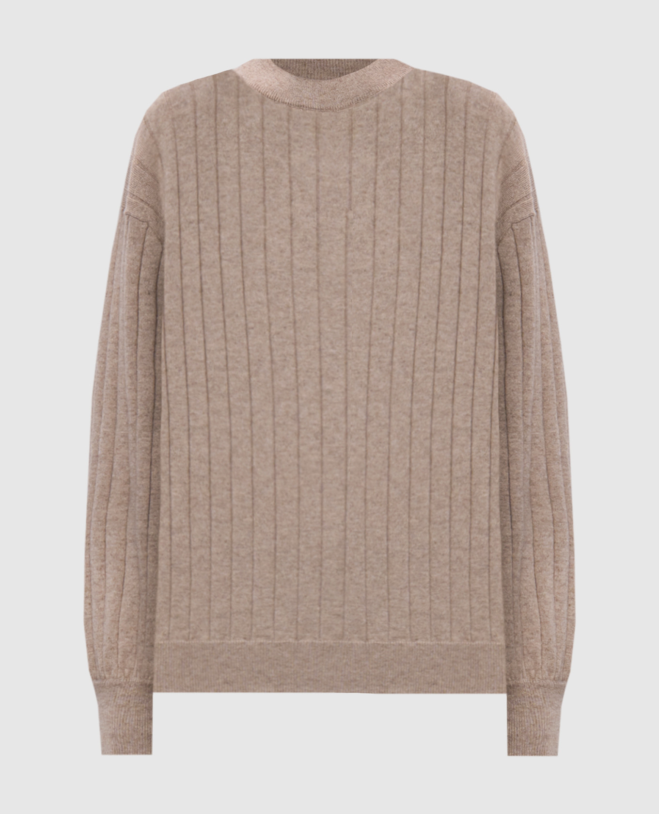 

Beige cashmere sweater with monil chain Brunello Cucinelli