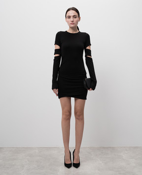 Helmut Lang Black shift dress Slashe O09HW604