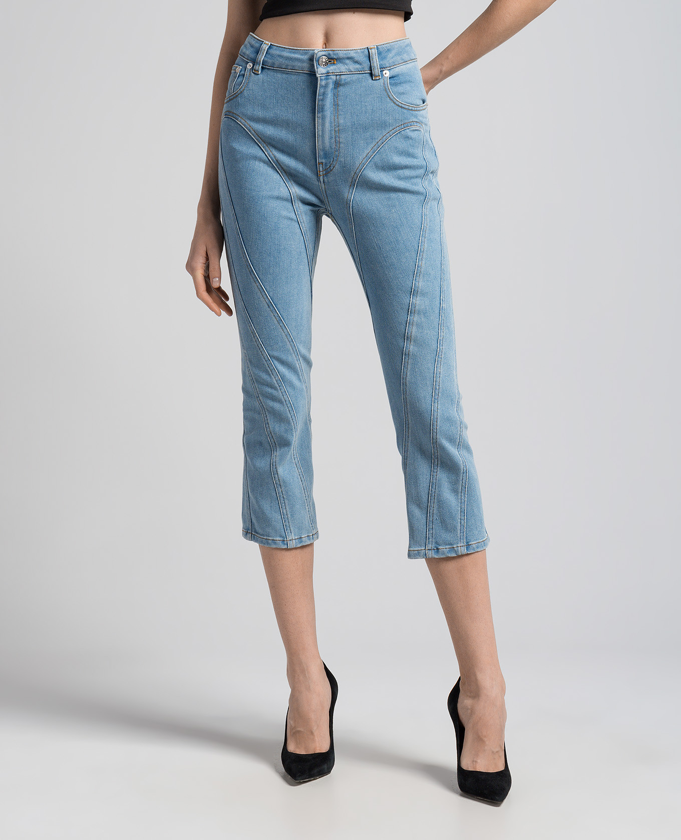 Blue denim capris Thierry Mugler 3