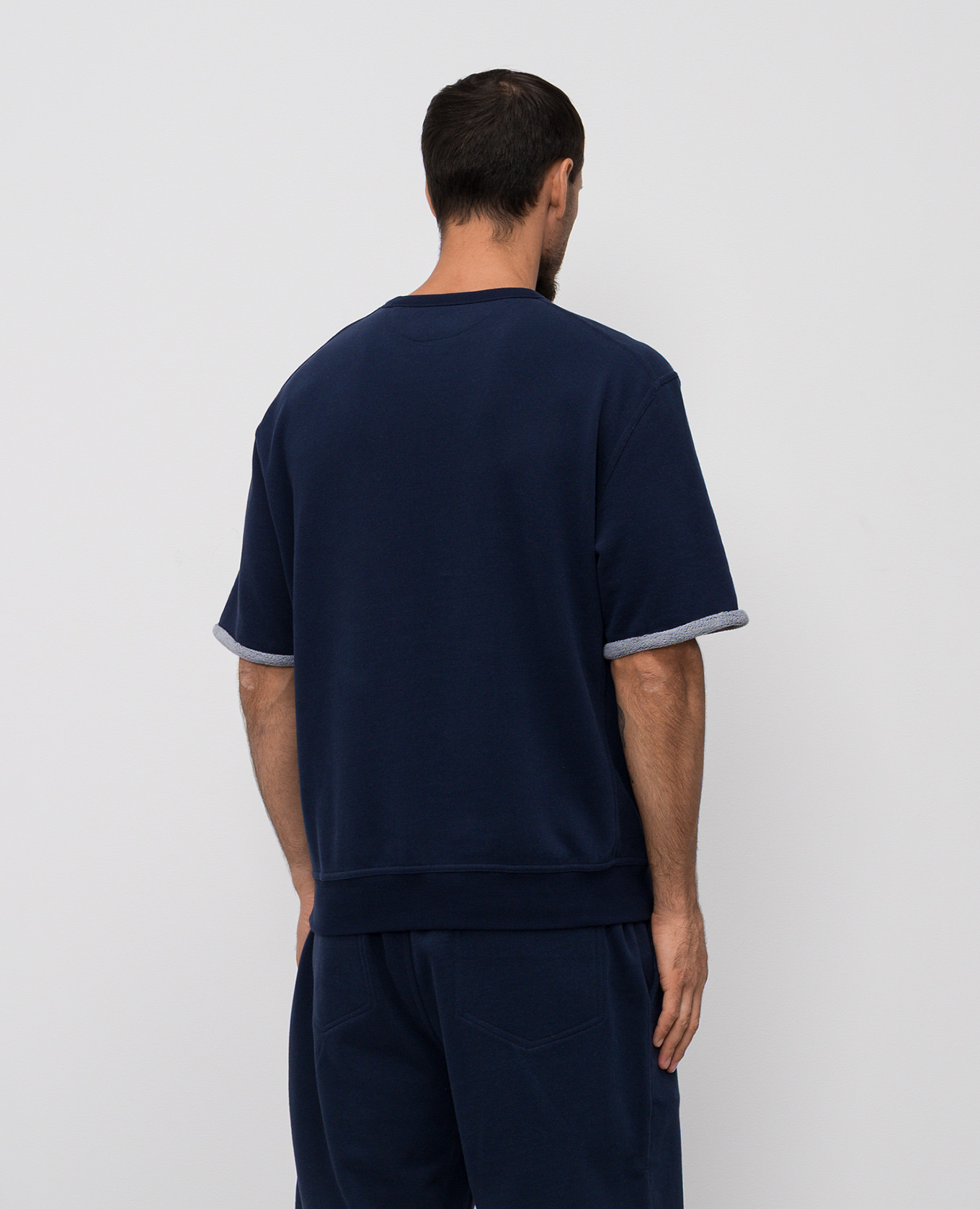 Blue T-shirt with print Brunello Cucinelli 4