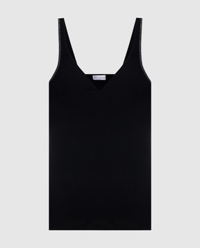 Brunello Cucinelli Black top with monil chain M0T18BA702
