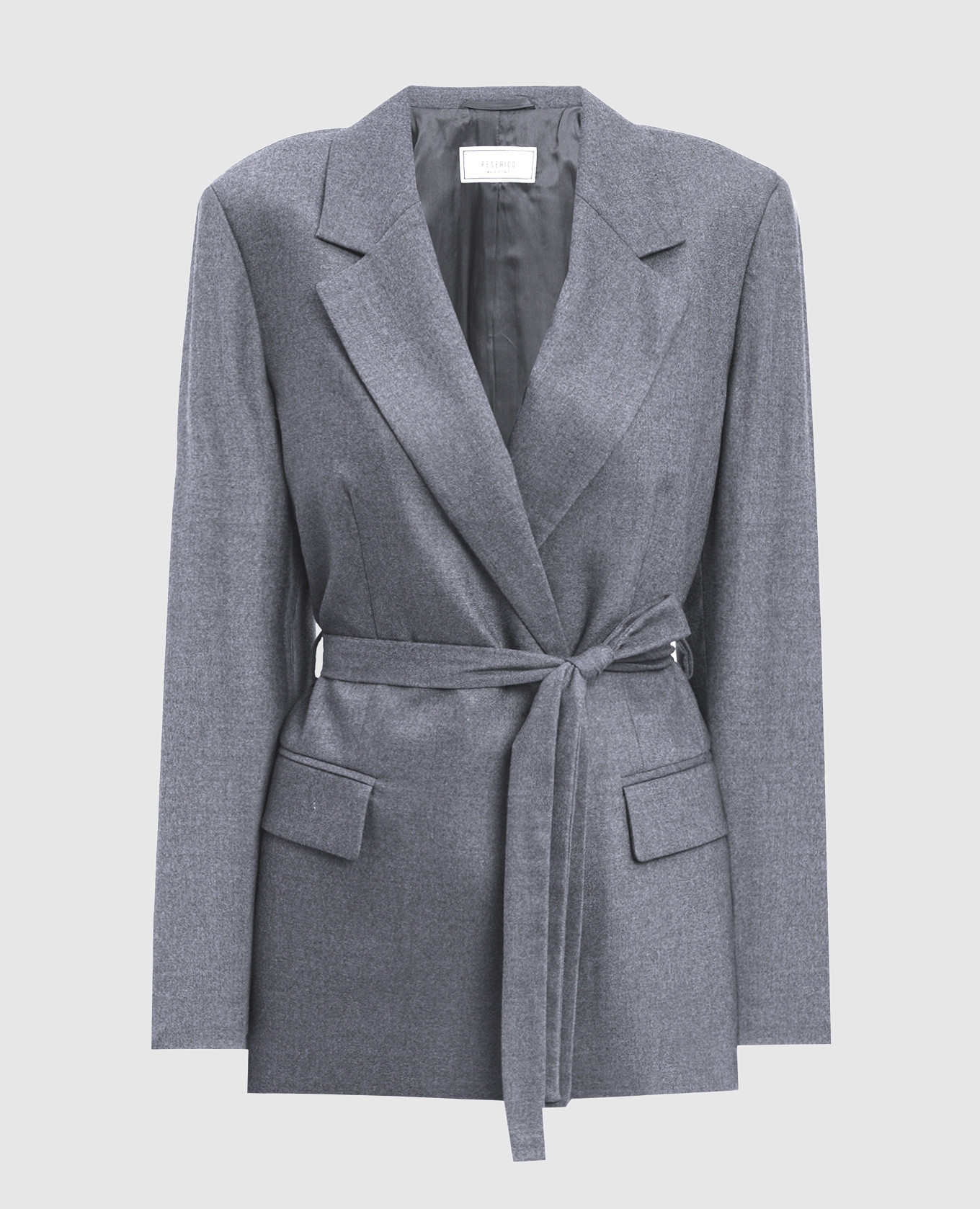 Gray double-breasted wool and cashmere jacket Peserico