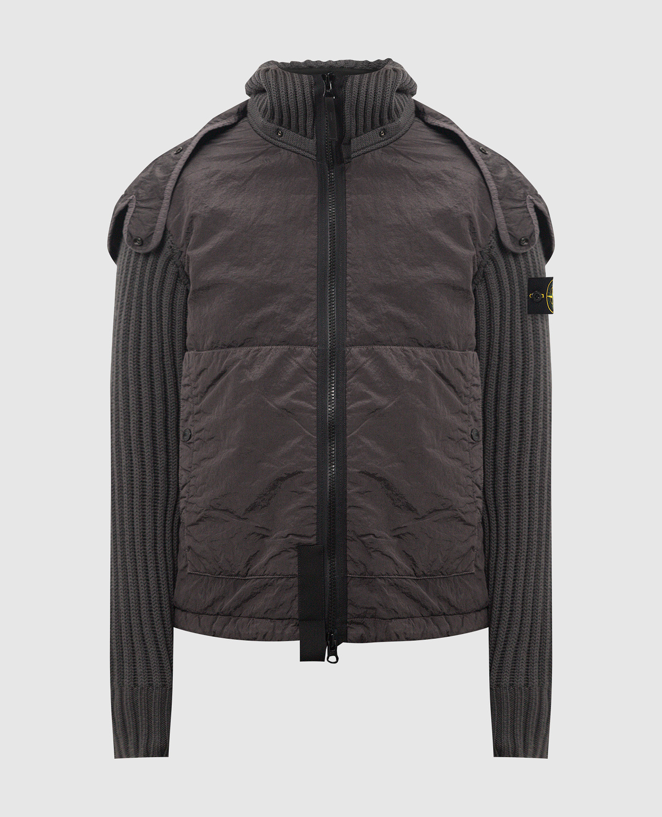 

Gray wool jacket with logo Stone Island, Grey
