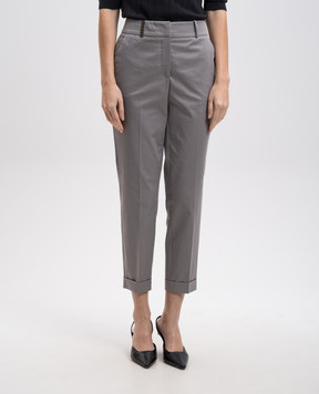 Peserico Gray chinos with patch P04629U01037