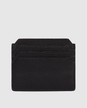 Santoni Black leather cardholder with logo DFPPA2693FOHSIW