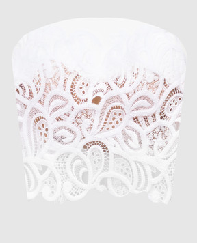 Ermanno Scervino White top with lace D442L326BXI