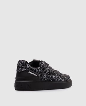 Balmain B-Court Skate Black Suede Sneakers EM0VI372LSVG