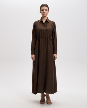 Simonetta Ravizza Omar brown silk shirt dress S05DS92T84