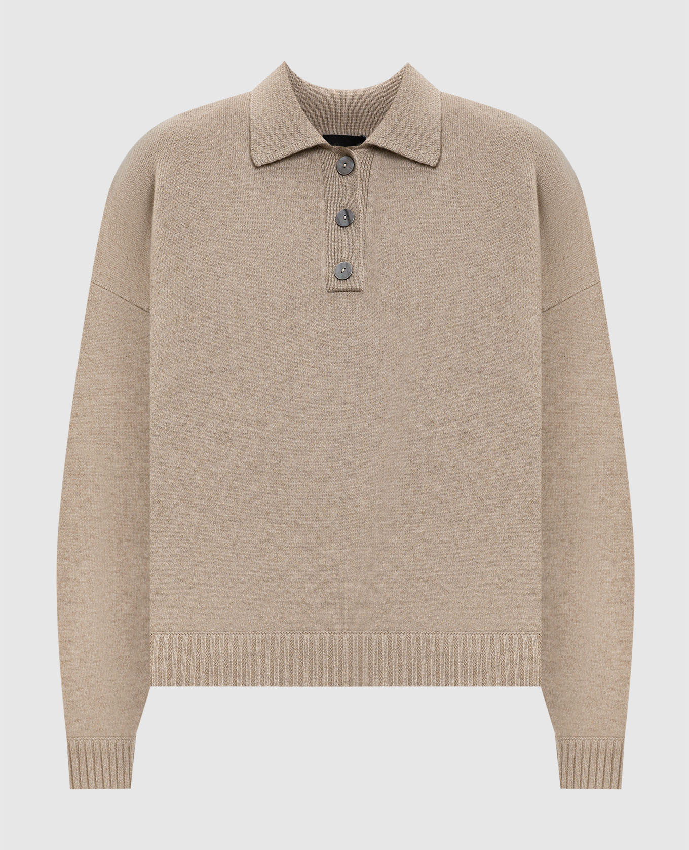 

Jose beige cashmere jumper with polo collar Simonetta Ravizza