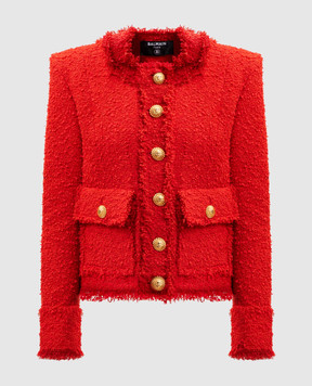Balmain Red tweed jacket DF0SK497XC67