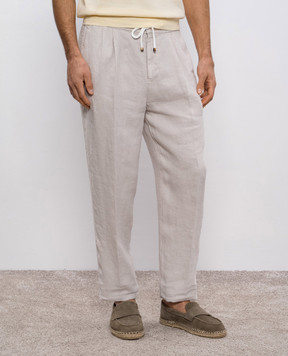 Brunello Cucinelli Gray linen pants M243DE1710