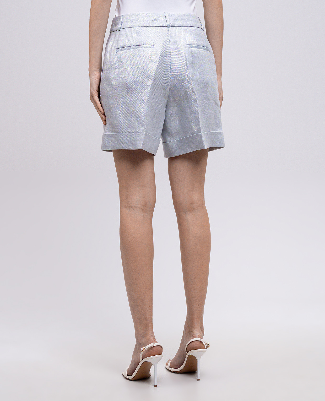 

Gray linen shorts Peserico, Grey