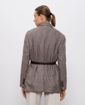 Brunello Cucinelli Brown patterned wool jacket MV4047398