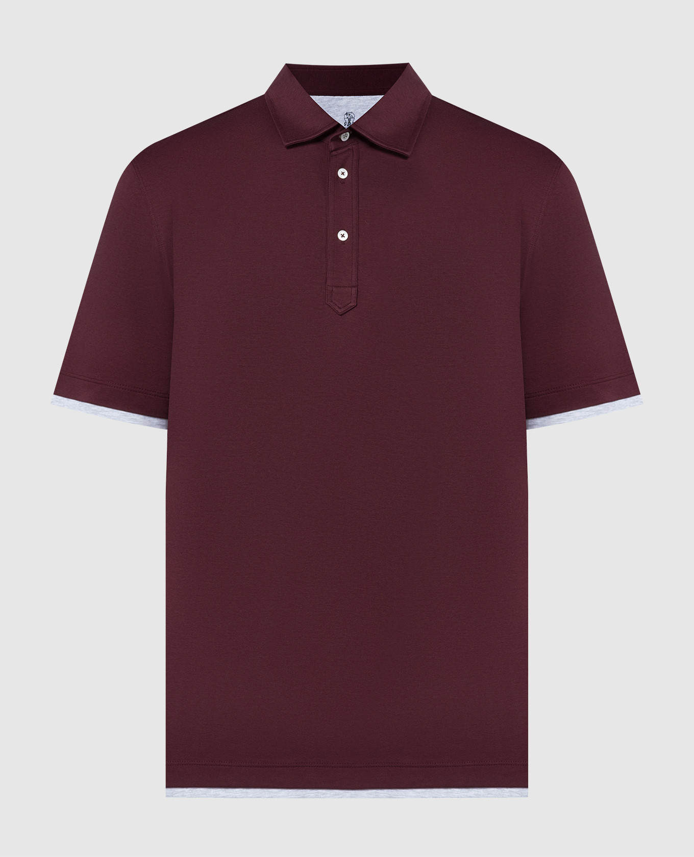 

Burgundy polo shirt with silk Brunello Cucinelli
