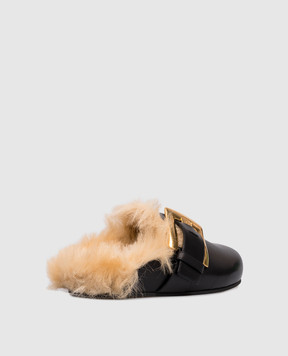 Balmain Black leather mules FN1UR139LVIT