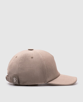 Stefano Ricci Beige linen cap with logo embroidery MCV510004EAL0001