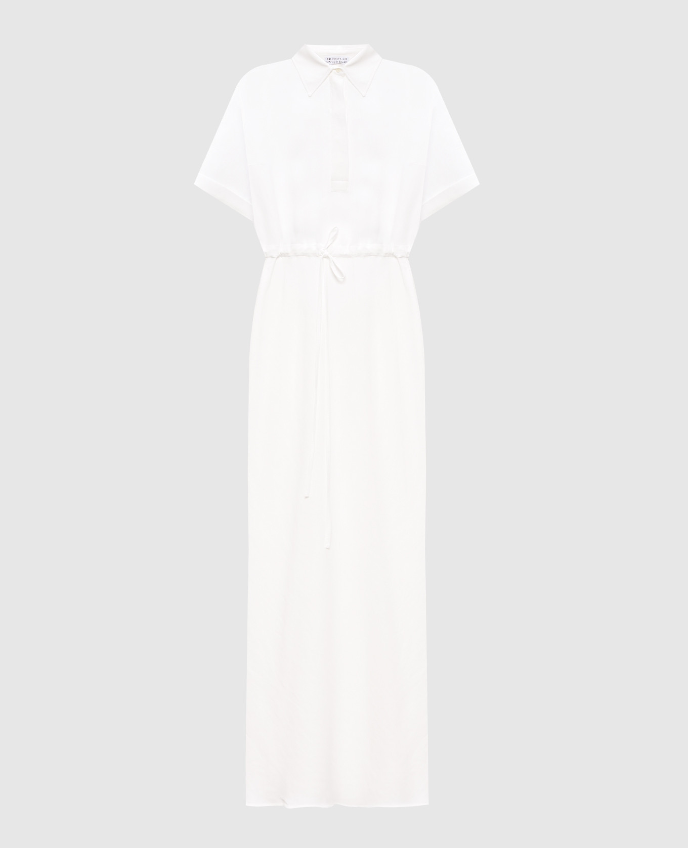 White shirt dress with linen Brunello Cucinelli