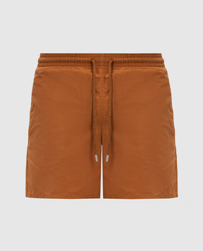 Vilebrequin Brown swim shorts with logo patch MOOC4A00