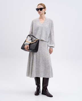 Twinset Gray midi skirt with wool 252TP3262