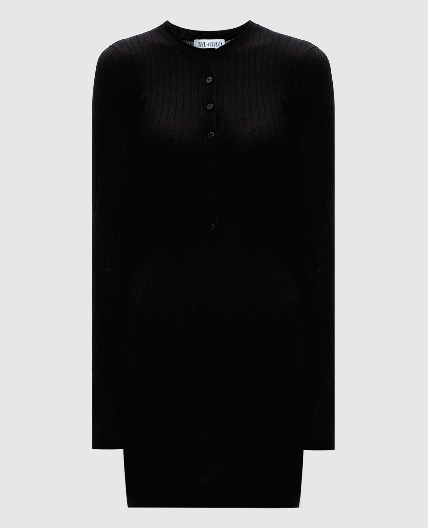 

Black cashmere mini dress with textured logo The Attico