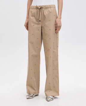 The Attico Beige pants with embroidered emblem 250WCP00263CCC104MA
