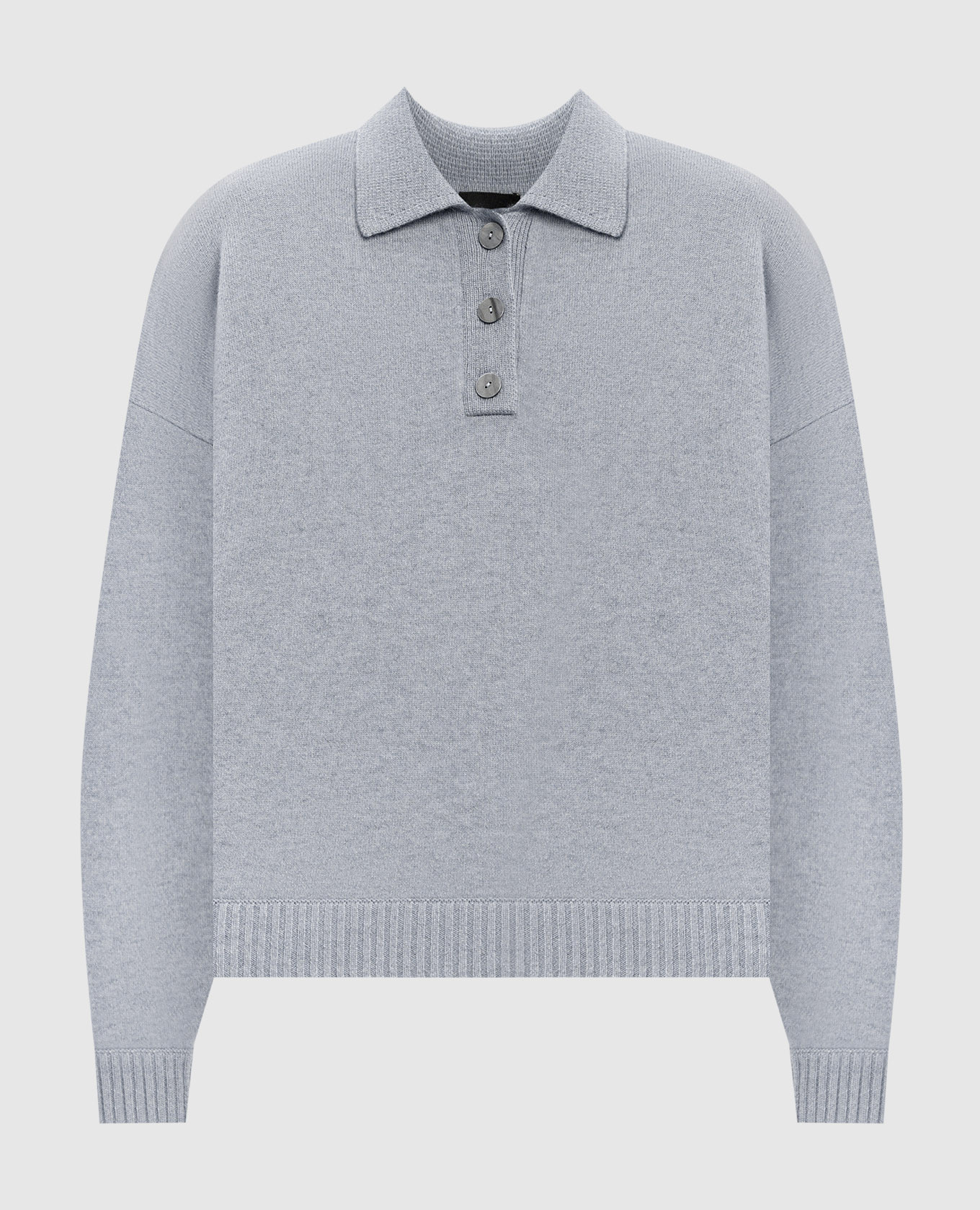 

Jose grey cashmere polo collar jumper Simonetta Ravizza