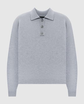 Simonetta Ravizza Jose grey cashmere polo collar jumper F05KN114T102