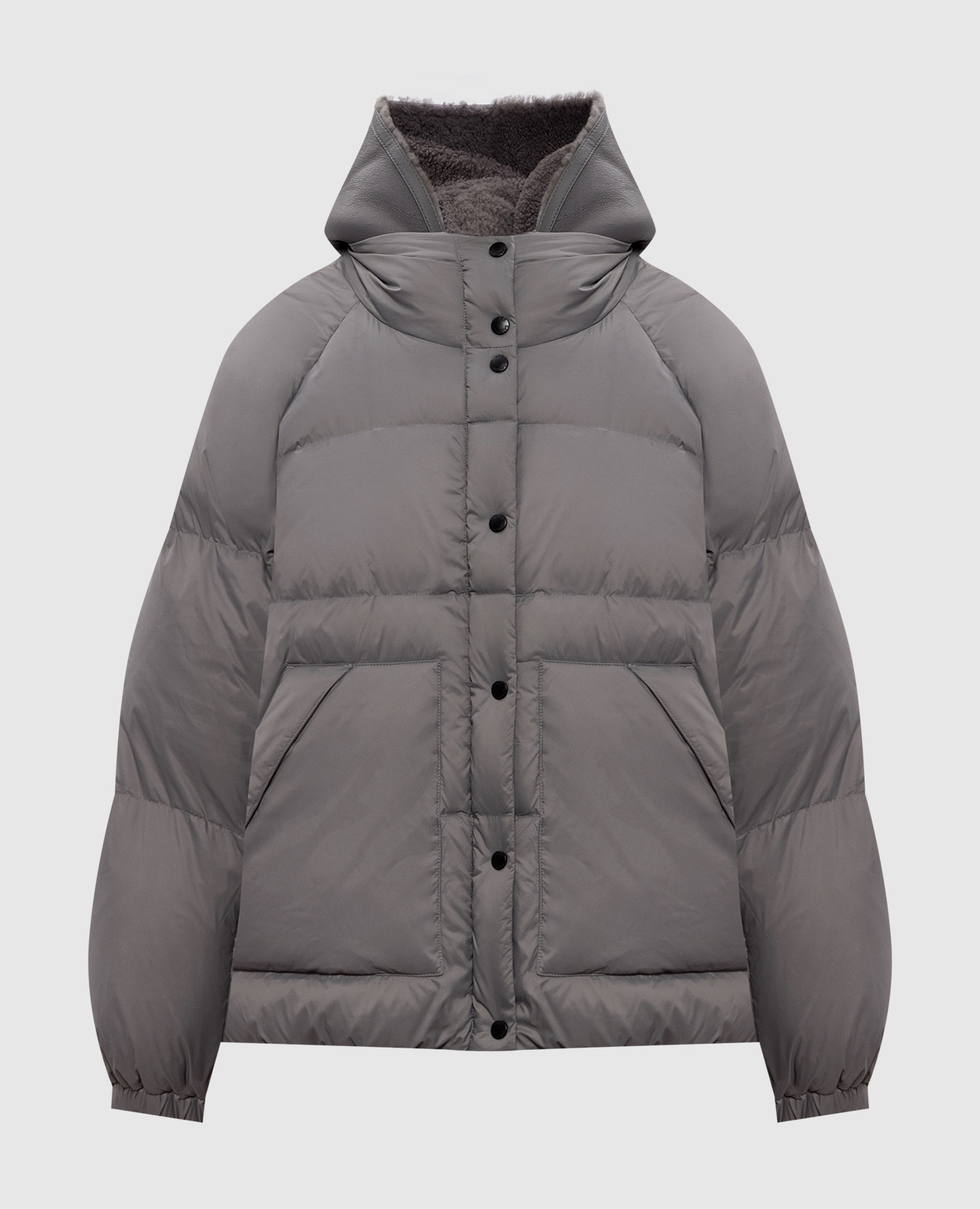 

Gray down jacket with removable trim Yves Salomon Army, Grey