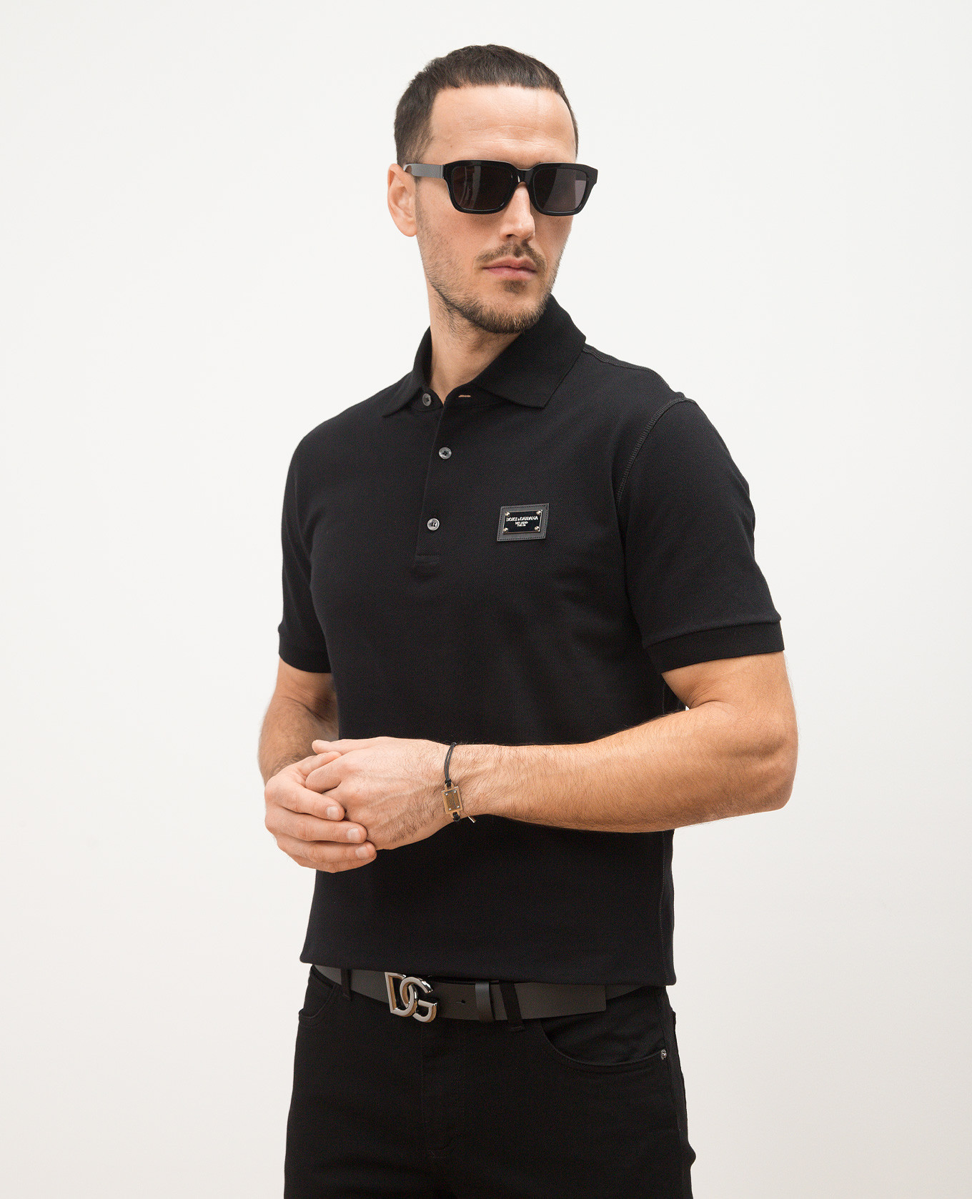 

Black leather strap with metal DG logo Dolce&Gabbana