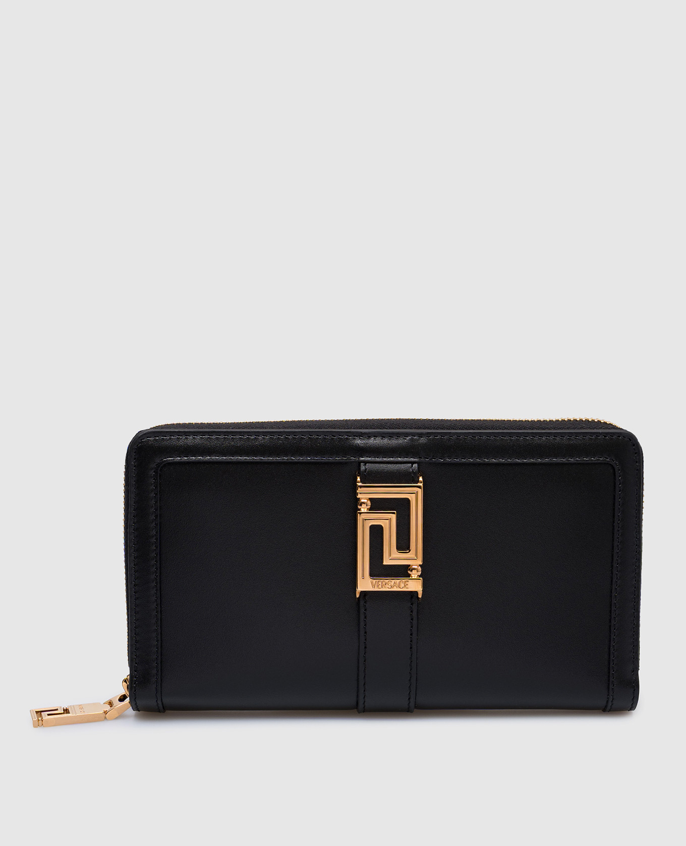 

Greca black leather wallet Versace