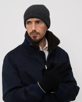 Brunello Cucinelli Black cashmere gloves M2293118