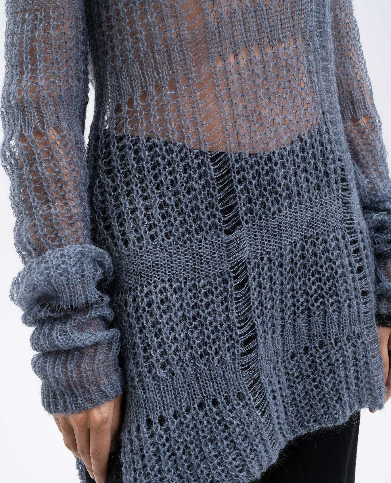 Blue openwork sweater with wool Y`S Yamamoto 5