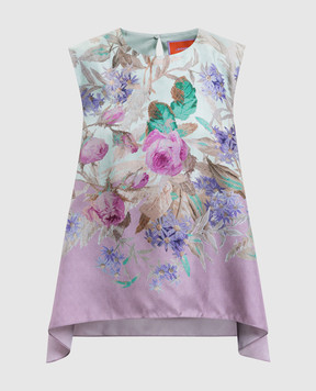 La DoubleJ Floral print silk top TOP0092SIL001HEA02