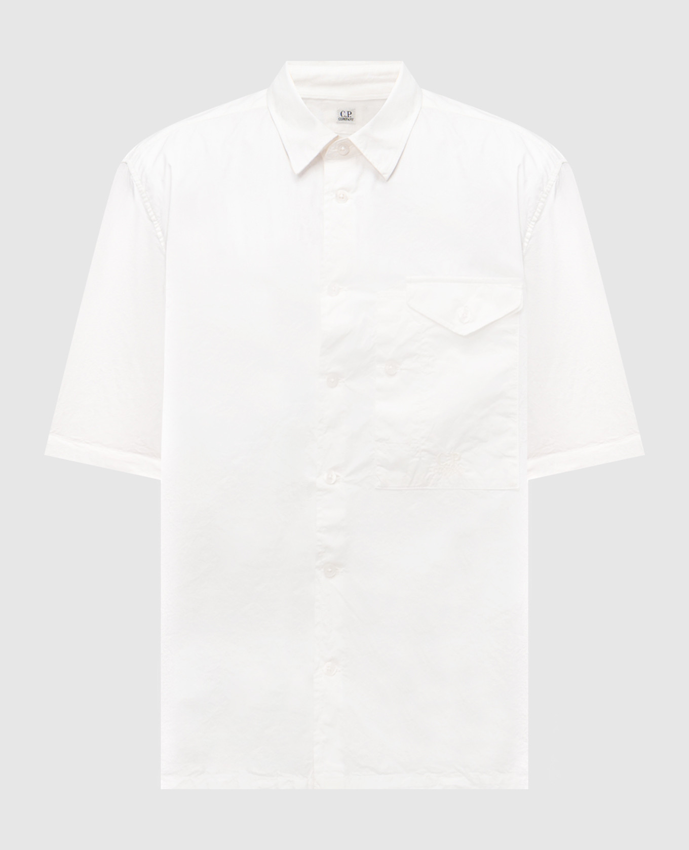White shirt with logo embroidery C.P. Company