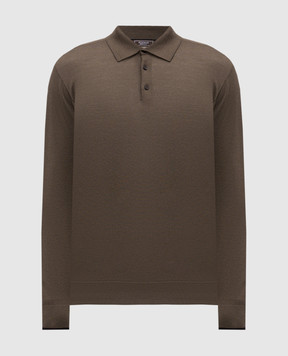 Peserico Brown wool polo shirt R59360F189770M