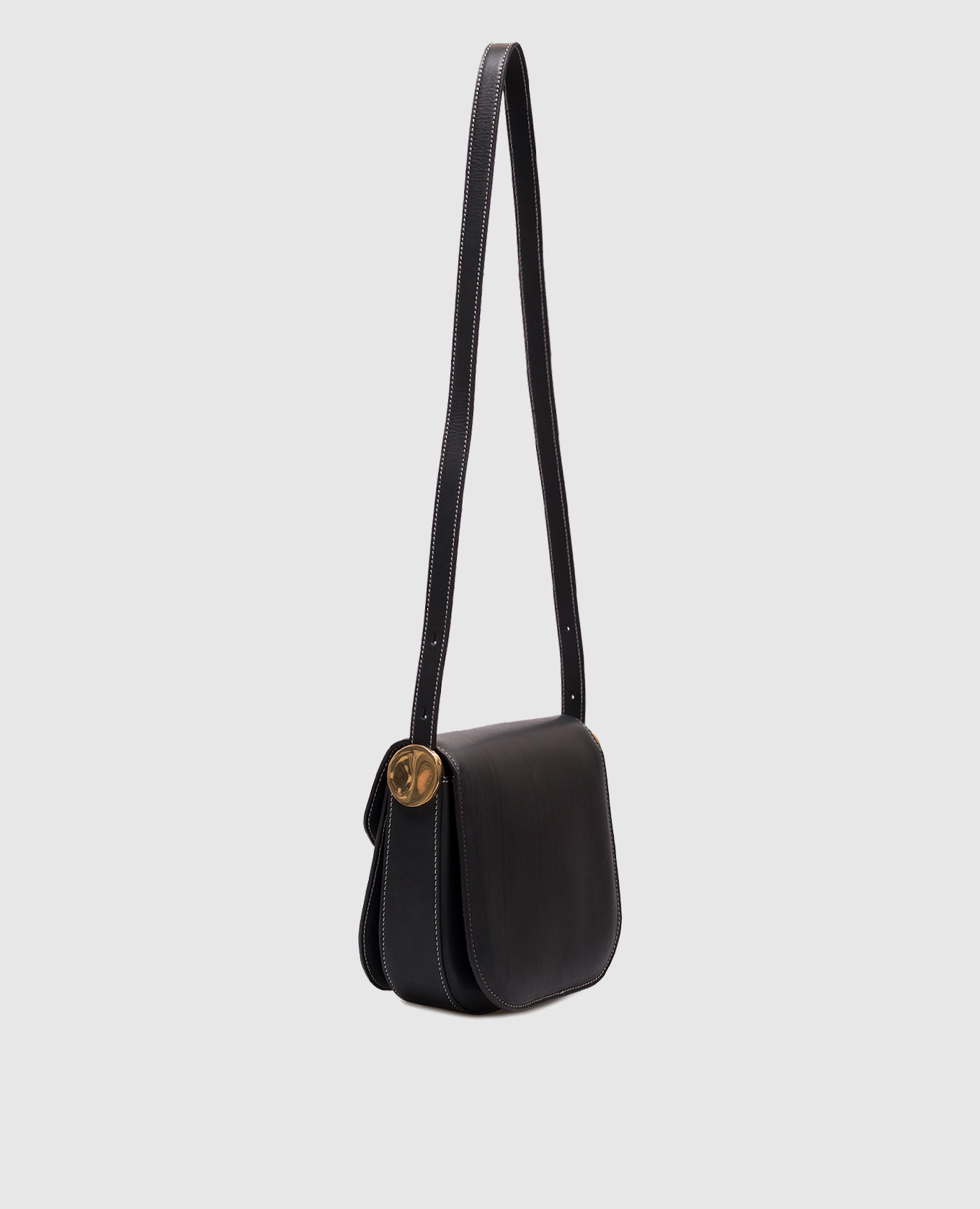 Black leather bag with logo Jil Sander 3