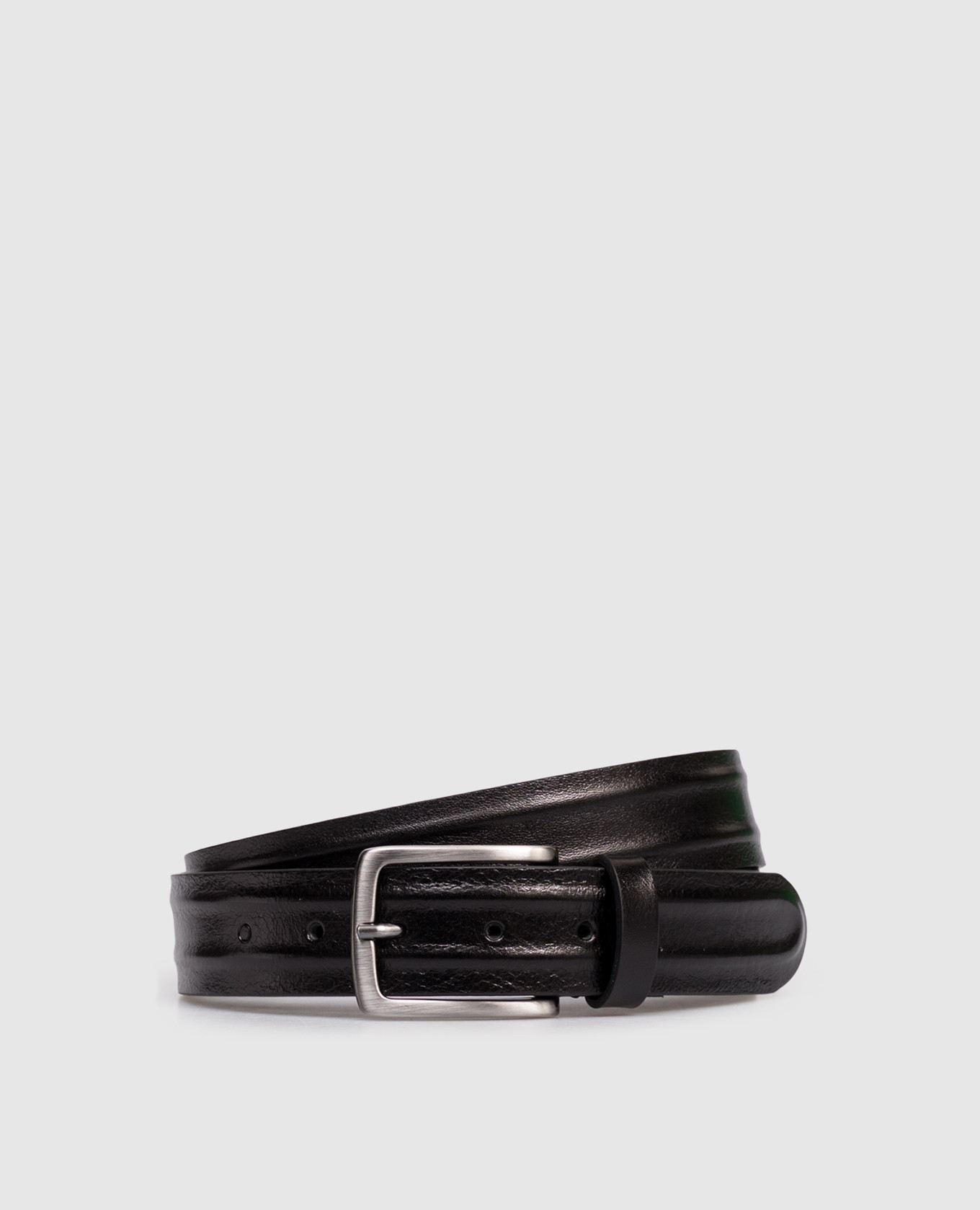 

Black leather belt with textured stripes Peserico